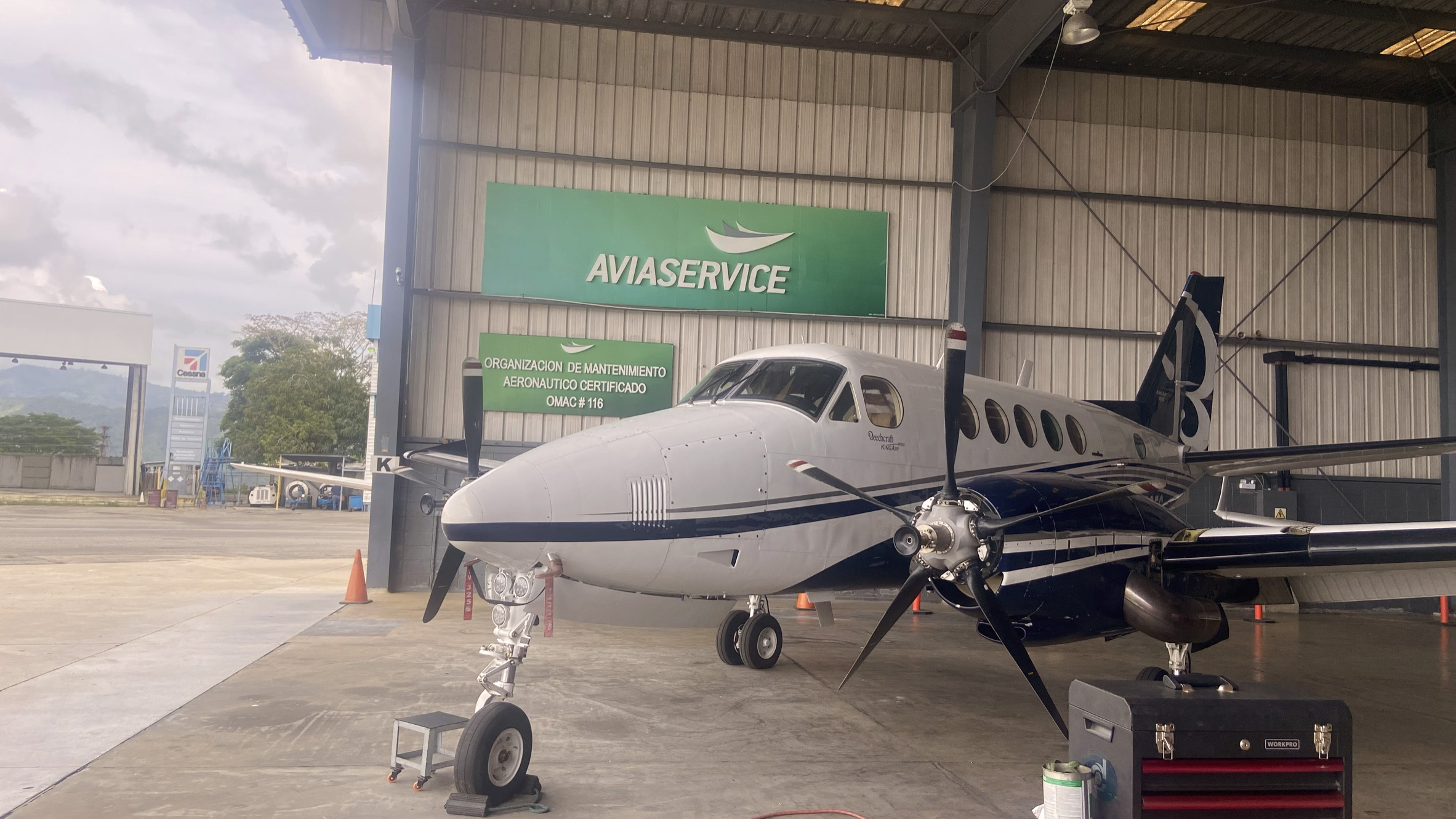 Aircraft in the hangar at our OMAC #116 certified maintenance facility.