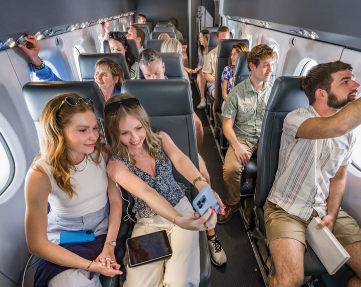 Passengers enjoying the Cessna SkyCourier cabin